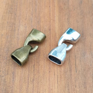 1 Kit Hook clasp for thick leather cord type regaliz / leather lace 6mm