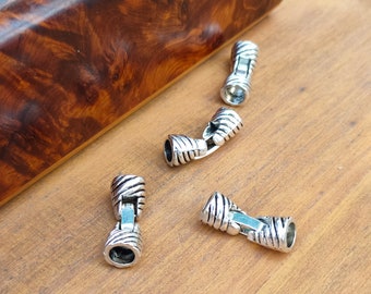 1 Fermoirs bracelet clips plaqué argent pour cordon cuir rond 5mm.