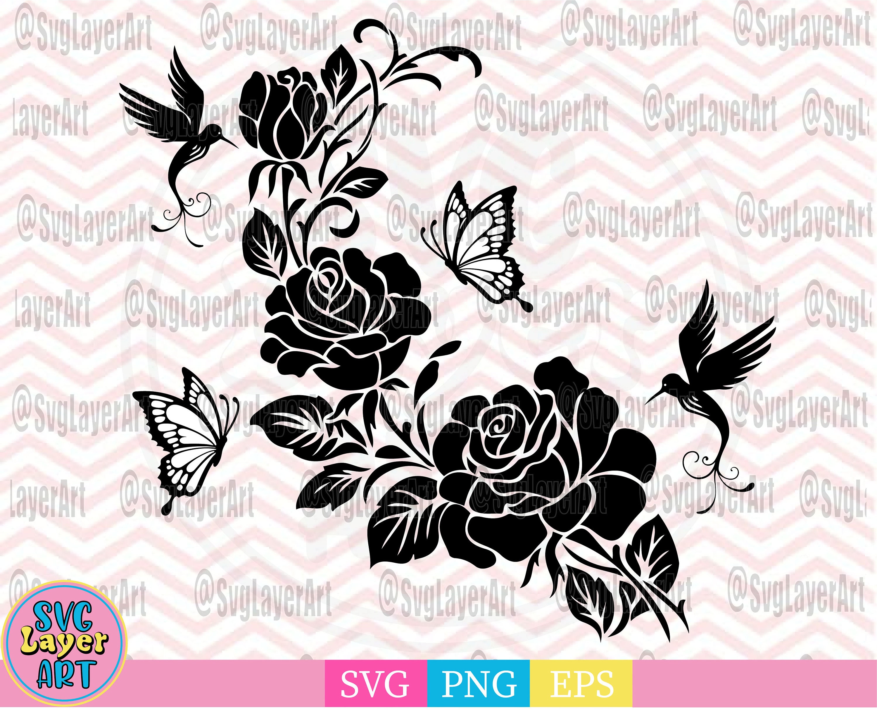Download Hummingbird SVG Bird SVG Flower svgButterfly svg | Etsy