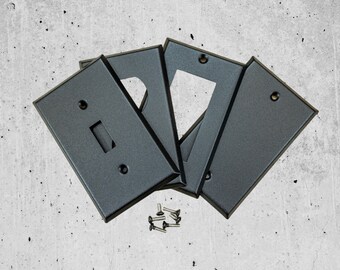Black Stone Powder Coated Stainless Steel Switch Plates