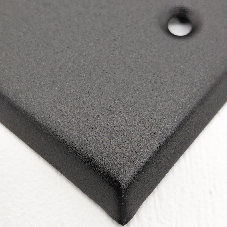 Rustic Black Cast Powder Coated Stainless Steel Switch Plates- Standard, Mid-Size, and Over-Size image 4
