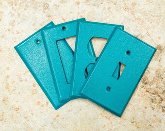 Turquoise River powder coated Toggle, Rocker, Duplex, and Blank standard size metal switch plates