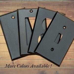 Rustic Black Cast Powder Coated stainless steel switch plates-in standard size, mid-size, and over-size styles