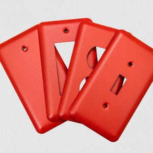Matte Red Texture Powder Coated Round Corner Metal Switch Plates