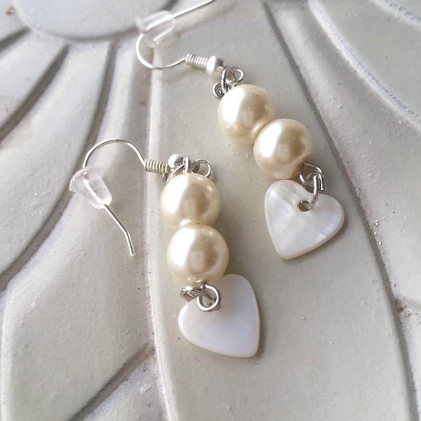 Pure Love - boucles d'oreilles en perles de nacre et nacre