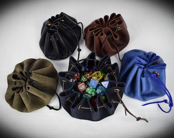 Leather Drawstring Pouch- Assorted Colors