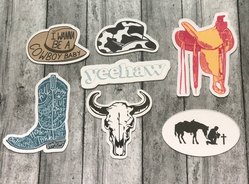 Western 7 Piece Sticker Pack | Etsy