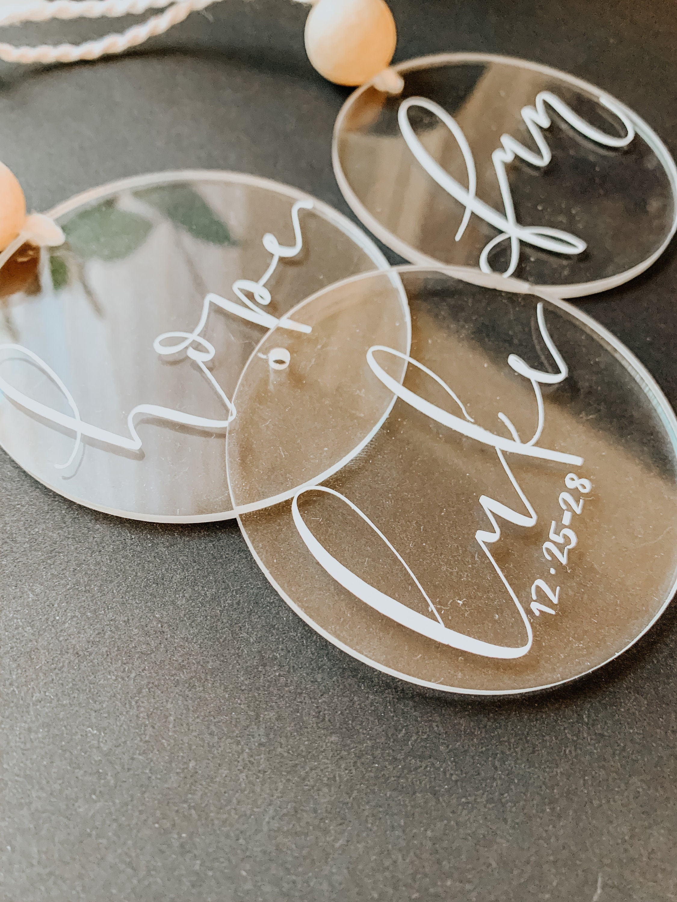 Custom Clear Acrylic Round Air Freshener Rearview Mirror Etsy