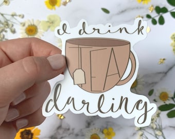 Tom Holland Tea Sticker. Hollander Accessory. Peter Parker Fandom Stickers perfect for laptops, water bottles, or gift. Scribbled in Honey.