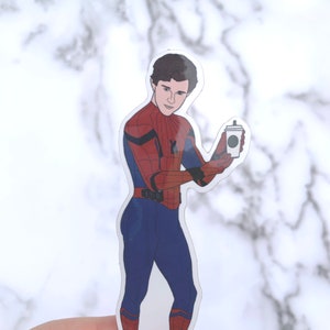 Spiderman - Tom Holland Sticker - Peter Parker. Fandom Stickers perfect for laptops, water bottles, or stocking stuffer. Scribbled in Honey.