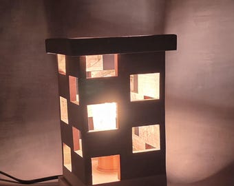 Handcrafted Walnut & Maple Table Lamp