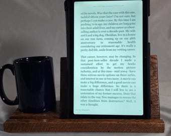 Book Stand | Tablet Stand | Cup Holder | Handcrafted | Solid Oak | Rustic Wood Design