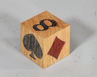 Handmade Oak Euchre Trump Marker: Card Game Accessory