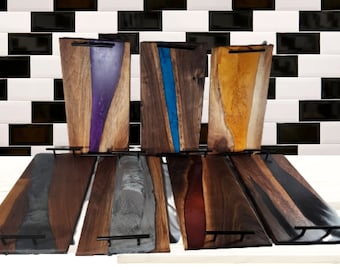 Charcuterie Board | River | Butter Board | Serving Tray | Handcrafted Walnut | Customizable Color Options