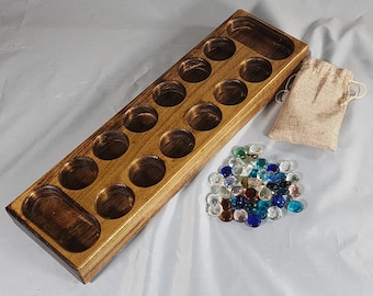 Mancala | Hand-Crafted | Solid Wood | Sungka | Kalah | Oware | Congkak | Ayo
