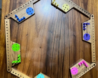 Jokers and Pegs | 15" x 4" | 1-16 boars |Jokers and Marbles | Handcrafted | hardwood design | Pegs and Jokers | Marbles and Jokers