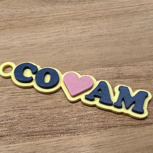 Custom Personalized Name Keychains - Three Color - 3D printed - Name tag - Luggage Tag - Romantic Love Heart - Anniversary Gift