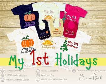 my first holiday onesie set
