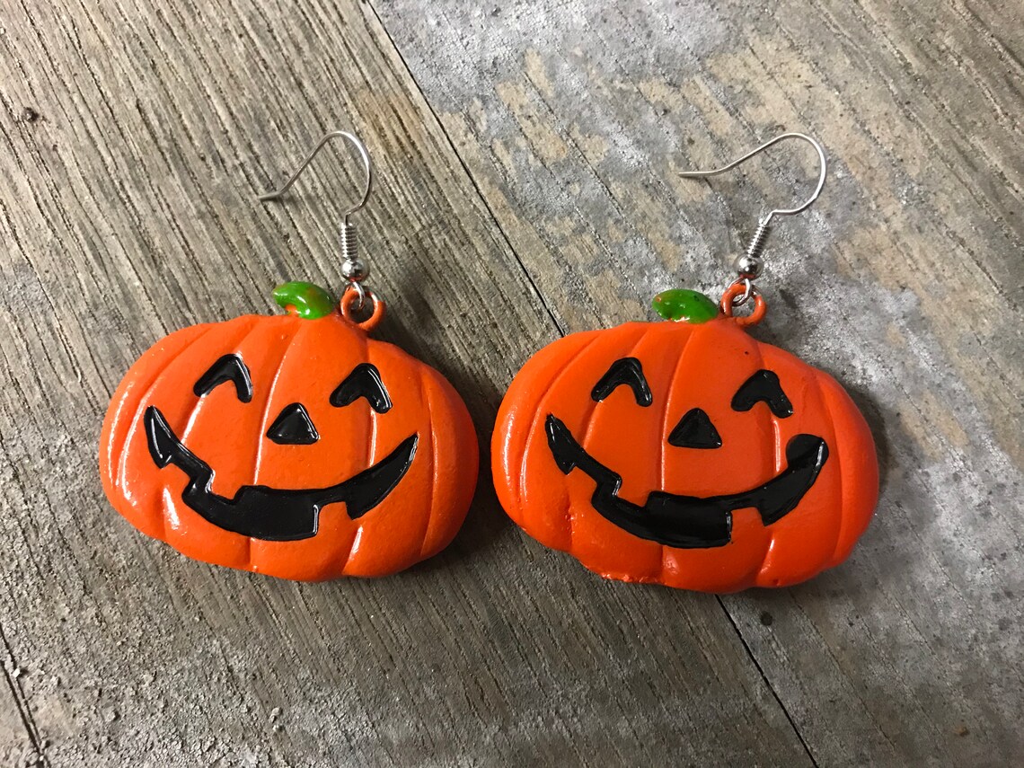 Jack O Lantern Earrings Halloween Jewelry Creepy Cute - Etsy