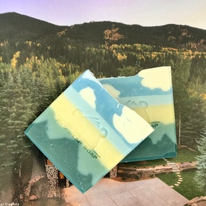 Landscapes: Rockies - Moisturizing Luxury face and body soap -  Cold Processed - Cruelty Free - White Linen