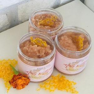 Honey Scrub- Gently Exfoliating Moisturizing salt scrub - Dead Sea and Himalayan salt - Non-Greasy