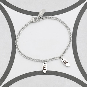 Pulsera con inicial personalizada, pulsera con inicial personalizada, pulsera con cadena de oro y plata, pulsera de regalo para mamá, pulsera de la amistad