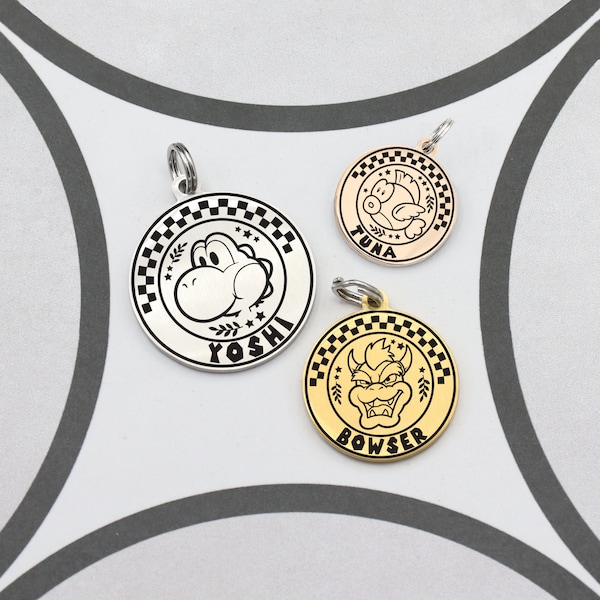 Bowser Dog Name Tag Etsy