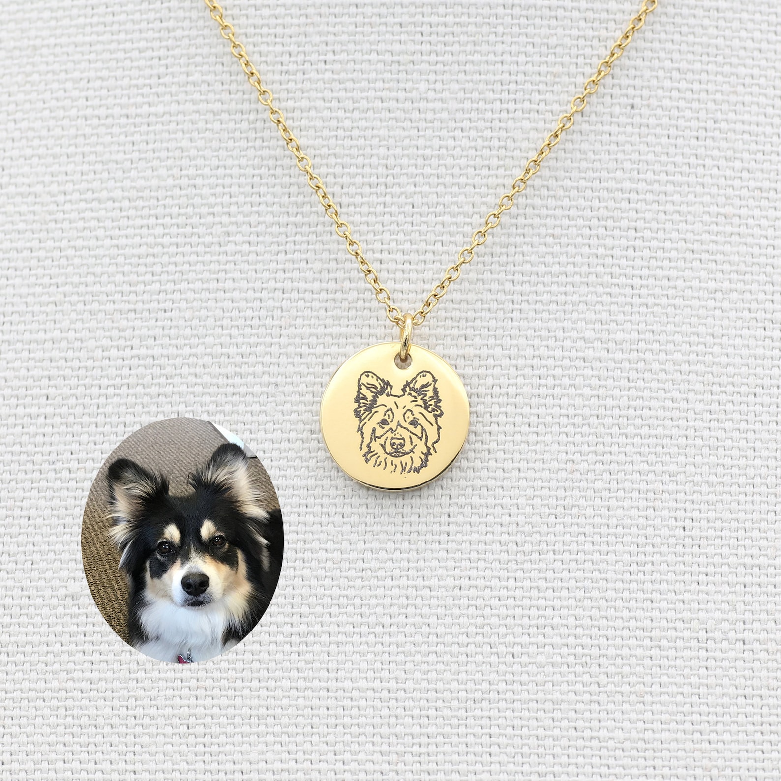 Custom Pet Portrait Necklace Dog Photo Necklace Animal Etsy