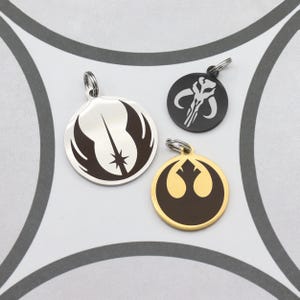 Pet ID Tags, Star Wars Pet Tag, Jedi Order Personalized Star Wars Symbol Dog Tag, Rebel Alliance Star Wars Pet Tag for Cat