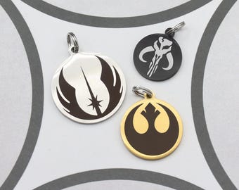 Pet ID Tags, Star Wars Pet Tag, Jedi Order Personalized Star Wars Symbol Dog Tag, Rebel Alliance Star Wars Pet Tag for Cat