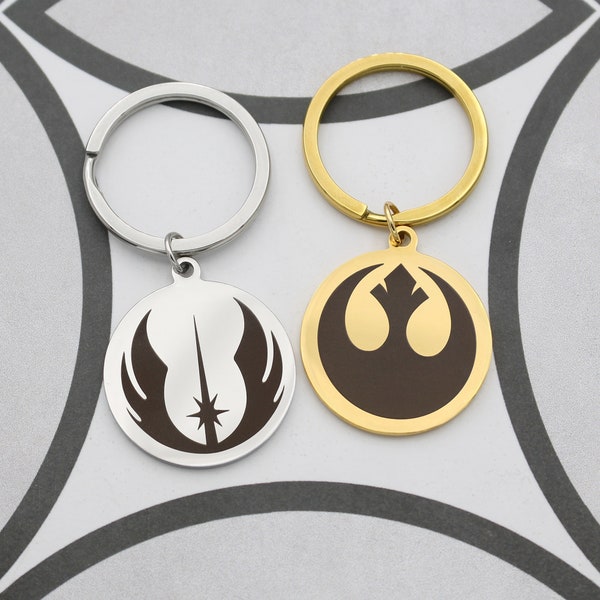 Rebel Alliance Personalized Star Wars Symbol Keychain, Jedi Order Keychain, Star Wars Keychain, Galactic Empire Symbol, Darth Vader, Yoda