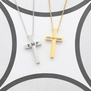 Personalized Cross Necklace, Womens Custom Cross Necklace, Mens Cross Necklace Jewelry Gift, Small Cross, Confirmation Gift, Christian Cross