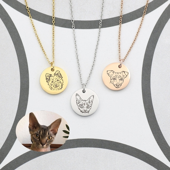 Etsy pet portrait necklace discount