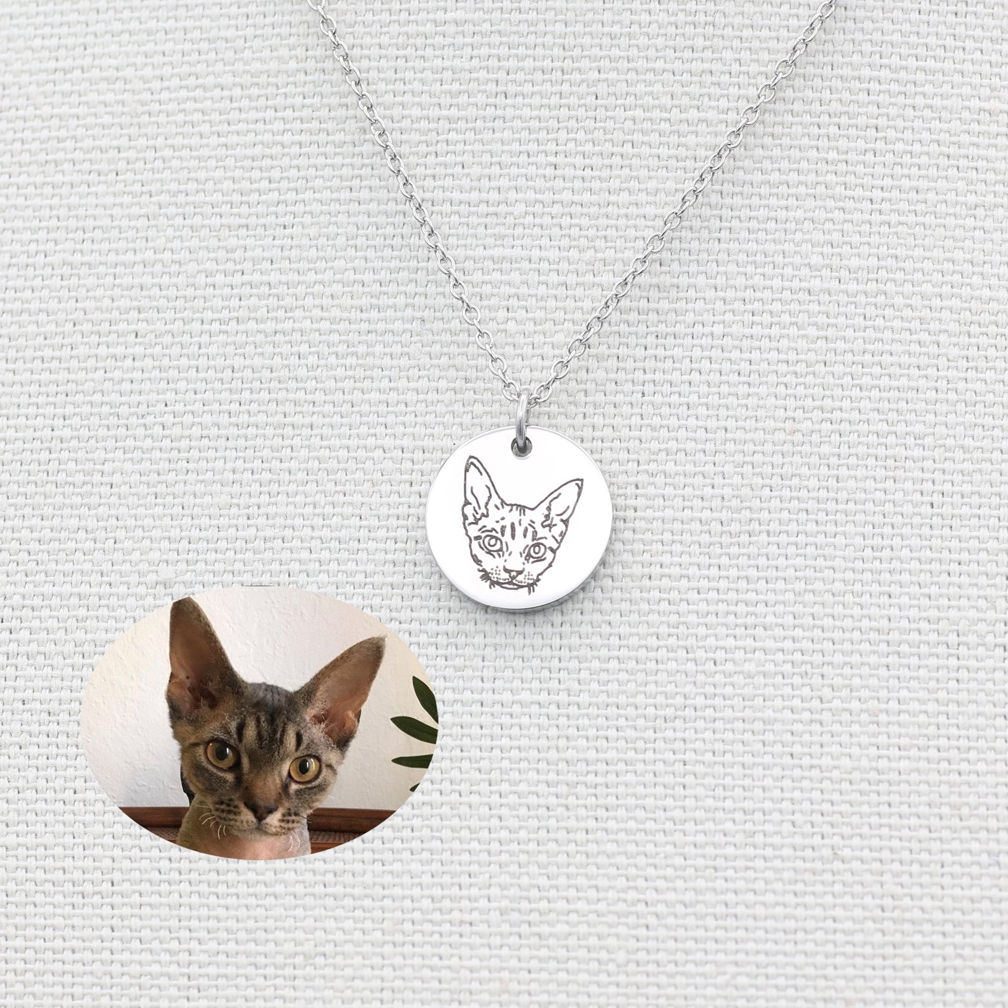 Custom Pet Portrait Necklace Dog Photo Necklace Animal Etsy
