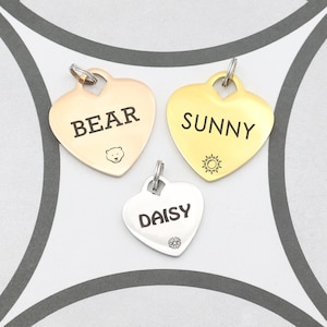 Personalized Pet Tag, Heart Pet ID Tags, Custom Dog Tag, Pet Tag for Cat, Custom Pet Tag, Please Return To Address, Stainless Steel Tag