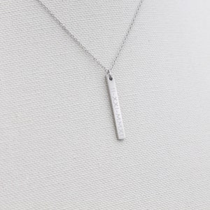 Dainty Vertical Bar Necklace, Personalized Bar Necklace Pendant, Kids Names Necklace, Dainty Chain Necklace for Mom, Girlfriend Necklace image 7