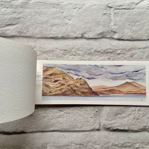 Ardnamurchan Landscapes, a handmade artists book of digitally printed original watercolour paintings.