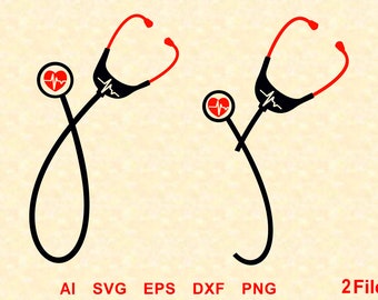 Stethoscope Monogram Svg Etsy
