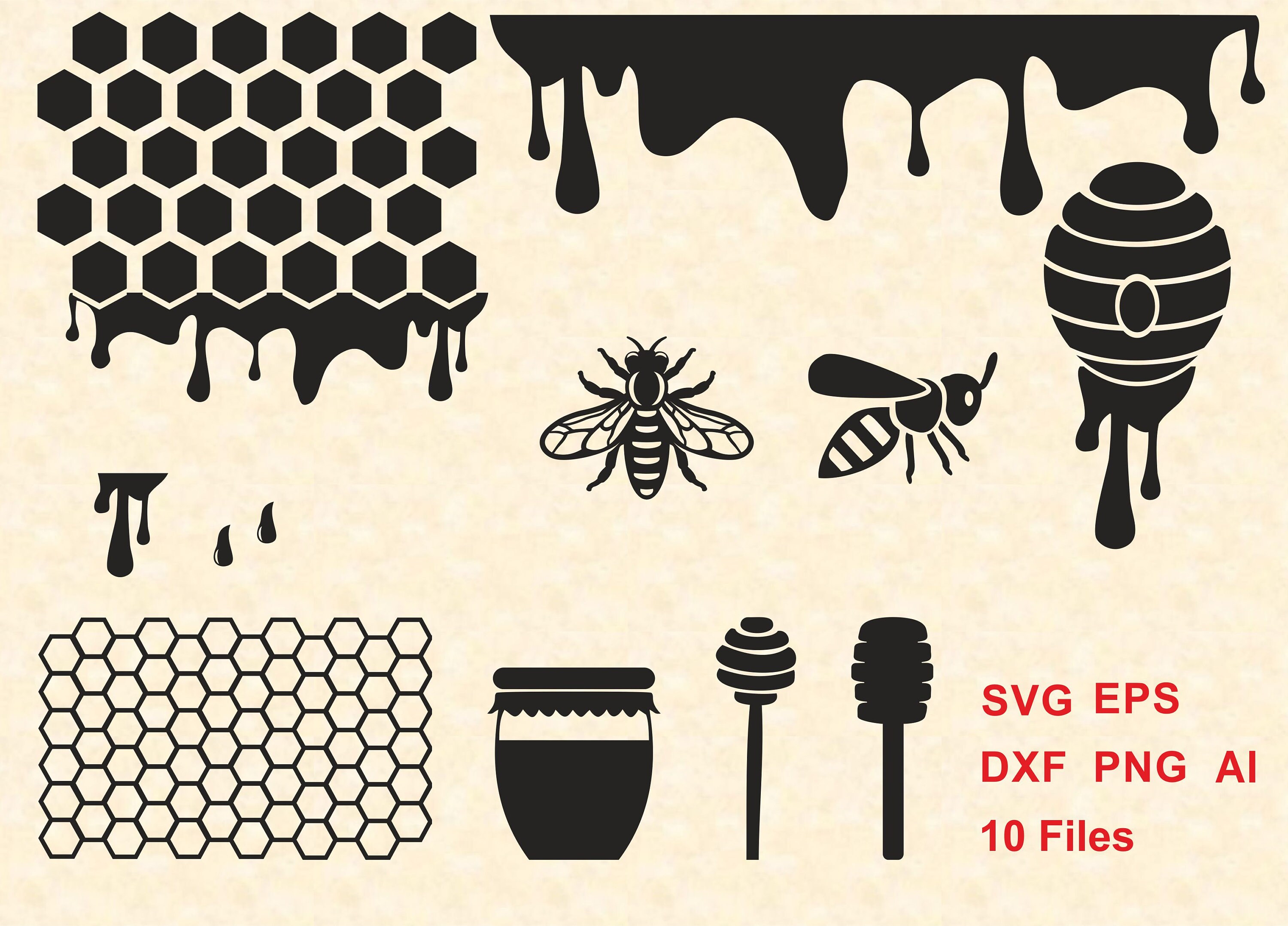 Honey Bee Svg Honey Drips Svg Honeycomb Svg Dripping | Etsy