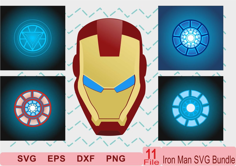 iron man svg bundleiron man svg layered logoiron man reactor etsy