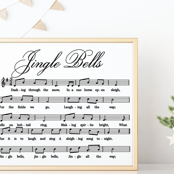 Jingle Bells Sheet Music Cut File, Jingle Bells svg, Christmas svg, Cricut, Silhouette, Farmhouse Christmas, Christmas Sign, Christmas DXF