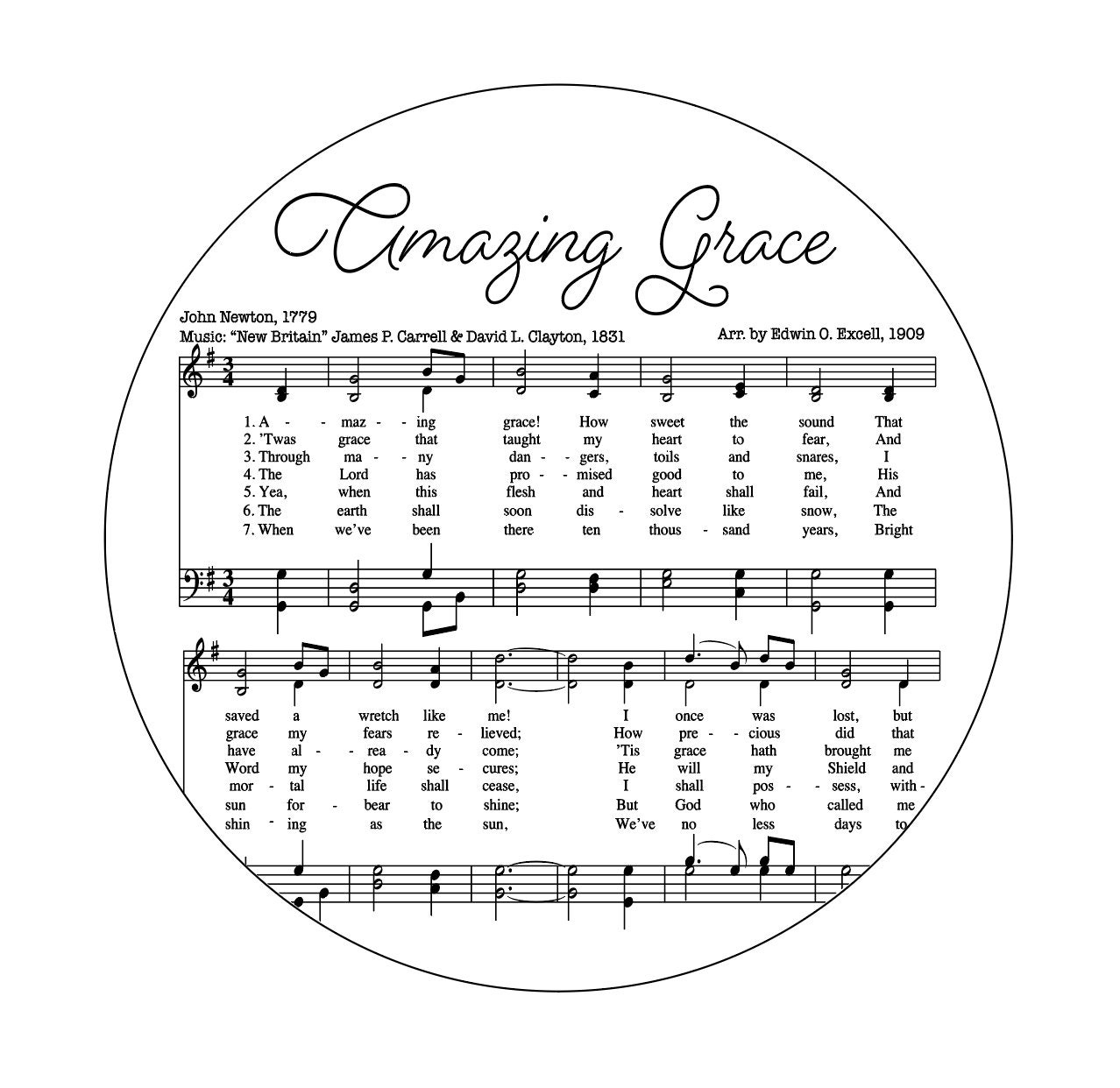 Amazing Grace Digital Print, Sheet Music Prints, Amazing Grace Print ...