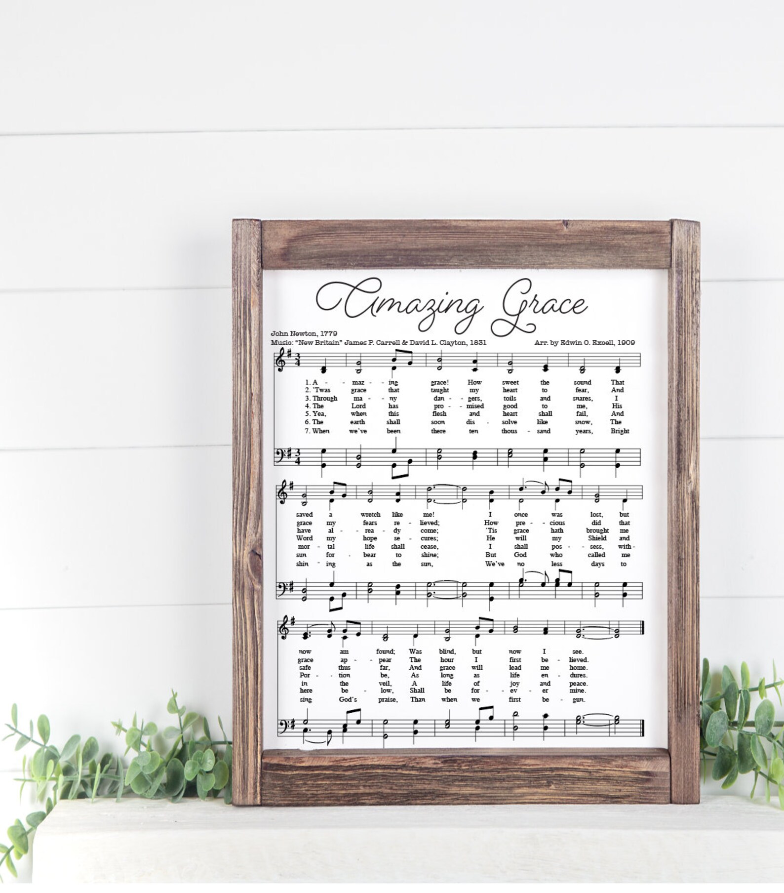 Amazing Grace Digital Print, Sheet Music Prints, Amazing Grace Print ...