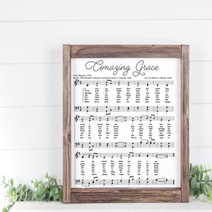 Amazing Grace digital print, sheet music prints, Amazing Grace print file, Christian Hymn lyrics digital print, Sheet Music Wall Art file