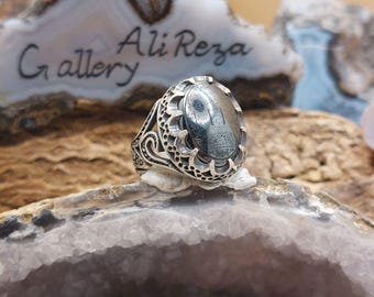   HaH刻印　ヘマタイトリング　12号　シルバー　925 アルファベットリング H 指輪 シルバー925 【刻印無料