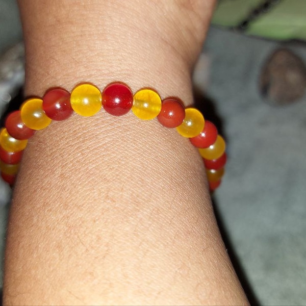 Natural Carnelian Agate Genuine Aqeeq Real Akik 6MM Stone Bracelet for healing properties against negativity and evil eye Unisex Bracelet