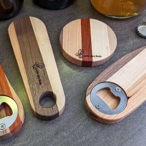 Ouvre-Bouteilles en bois / Wood Bottle Opener - Formes Standards / Standard Shapes - Gravure Engraving - Ouvre Bière Beer Opener