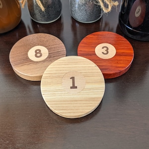 Wood Bottle Opener - Billiard Ball / Pool Ball - Engraving Engraving - Opener Beer Beer Opener