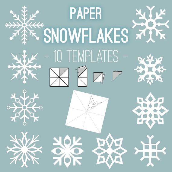 Printable Paper Snowflakes  DIY Snowflakes  Winter Decor