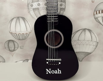 Personalized Black Acoustic Guitar | Children's Musical Instrument